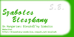 szabolcs bleszkany business card